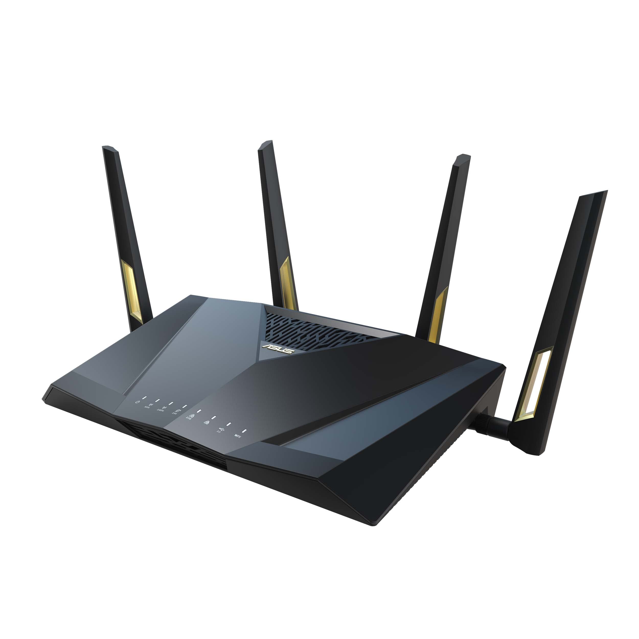 ASUS RT-AX88U PRO AX6000 Dual Band WiFi 6 Router, WPA3, Parental Control, Adaptive QoS, Port Forwarding, WAN aggregation, lifetime internet security and AiMesh support, Dual 2.5G Port