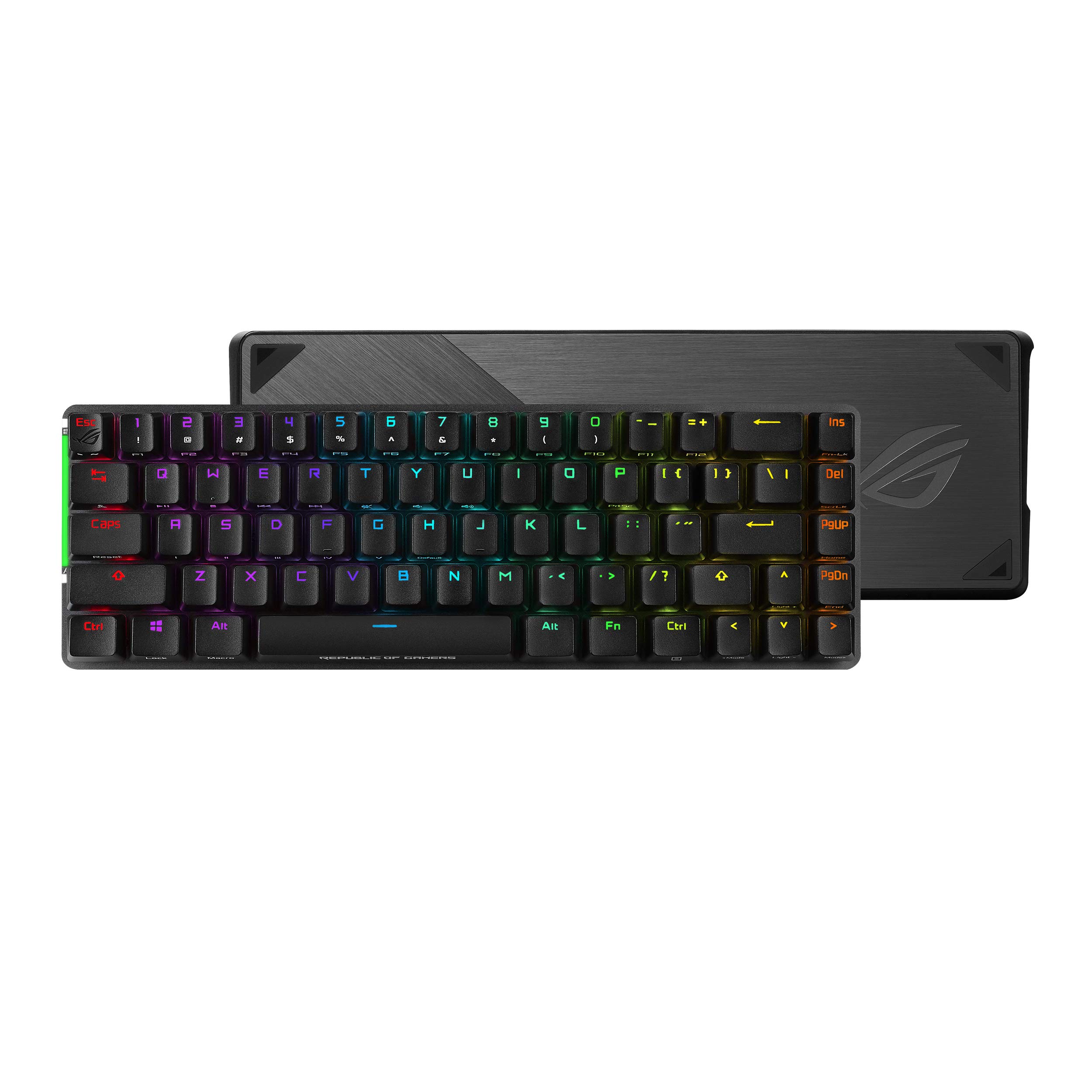 ASUS ROG Falchion NX 65% Wireless RGB Gaming Mechanical Keyboard | ROG NX Blue Clicky Switches, PBT Doubleshot Keycaps, Wired / 2.4G Hz, Touch Panel, Keyboard Cover Case, Macro Support,Black/ Gray