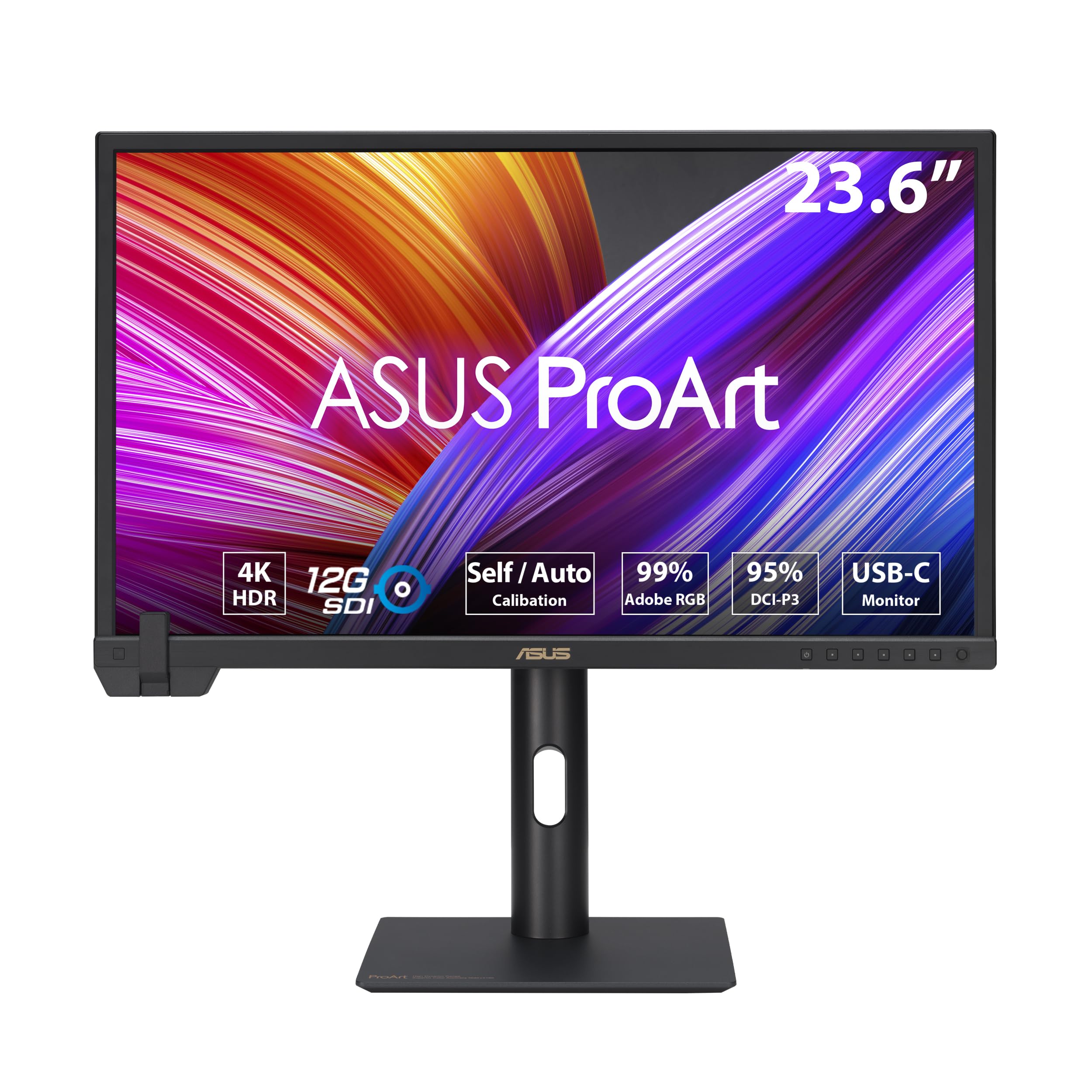 ASUS ProArt Display 24” 4K 12G-SDI HLG Professional Monitor (PA24US) - IPS, UHD (3840 x 2160), 99% Adobe RGB, 95% DCI-P3, ΔE < 1, USB-C, Built-in Motorized Colorimeter, Calman Ready, 3 Year Warranty