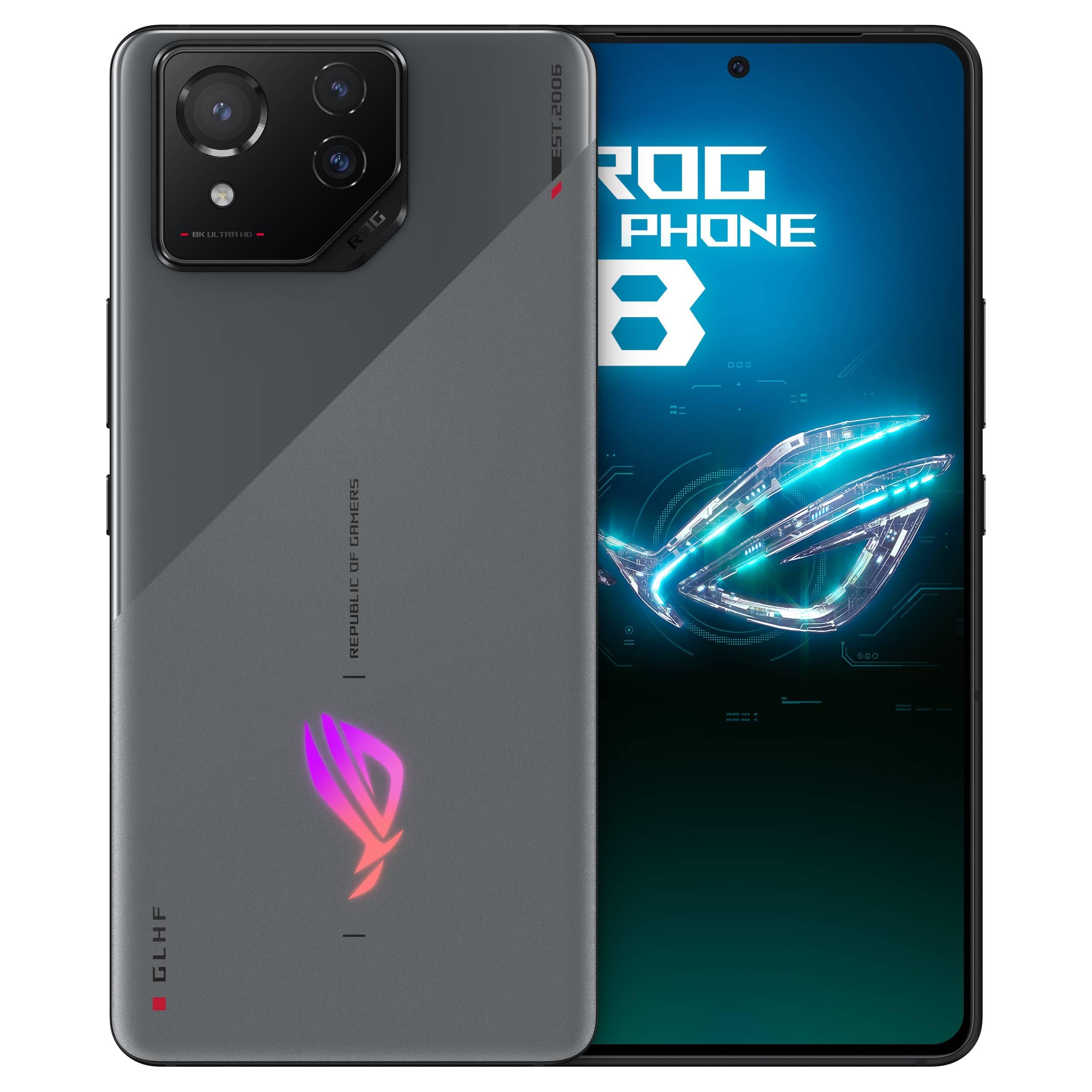 ASUS ROG Phone 8 Unlocked Android Phone, US Version, 6.78" 165Hz AMOLED Display, 256GB Storage, 16GB RAM, 5500mAh Battery, 50MP Gimbal Camera, 32MP Front, Snapdragon 8 Gen 3, Dual-SIM, Rebel Gray