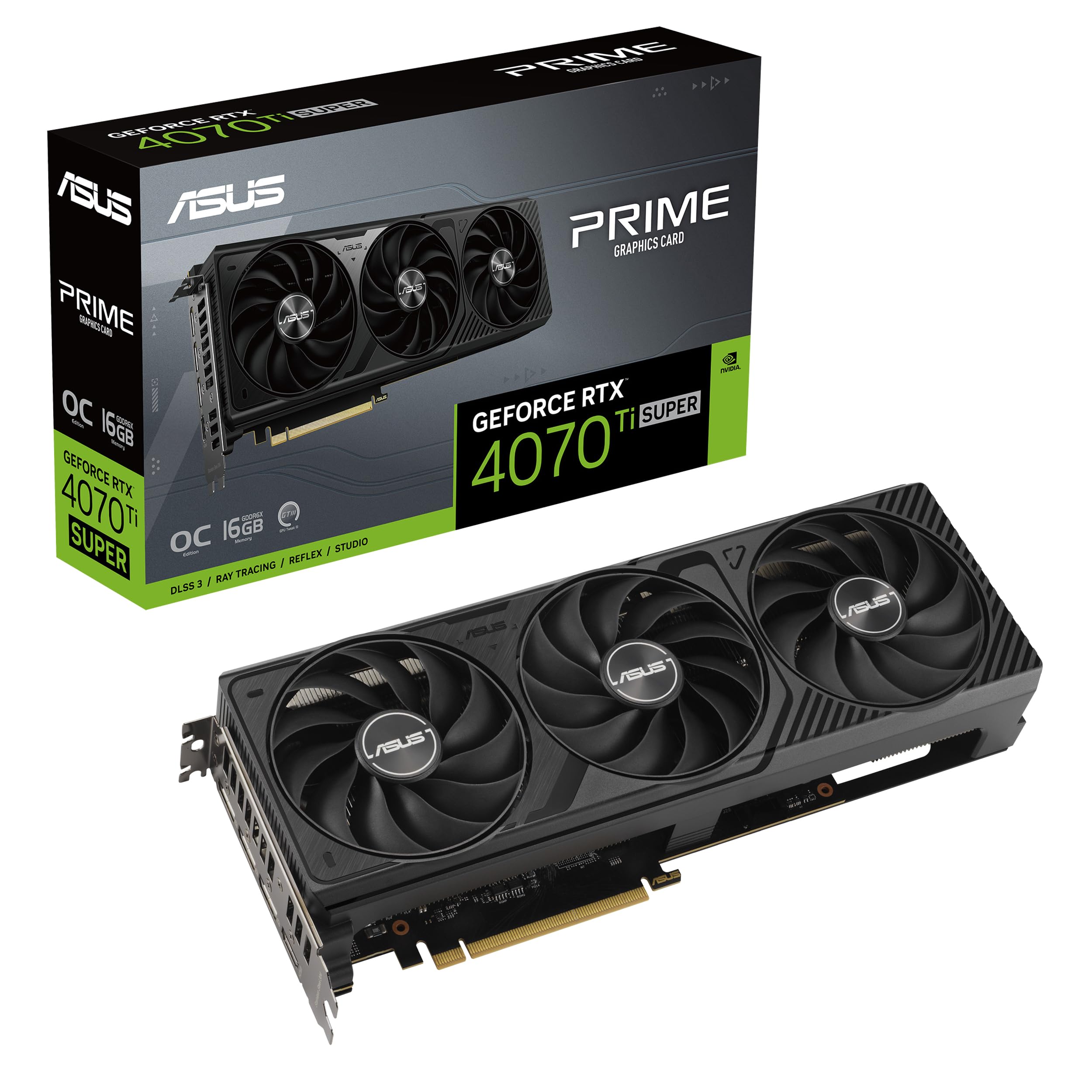 ASUS The SFF-Ready Prime GeForce RTX™ 4070 Ti Super OC Edition 16GB GDDR6X Graphics Card (PCIe® 4.0, 16GB GDDR6X, DLSS 3, HDMI 2.1a, DisplayPort™ 1.4a)