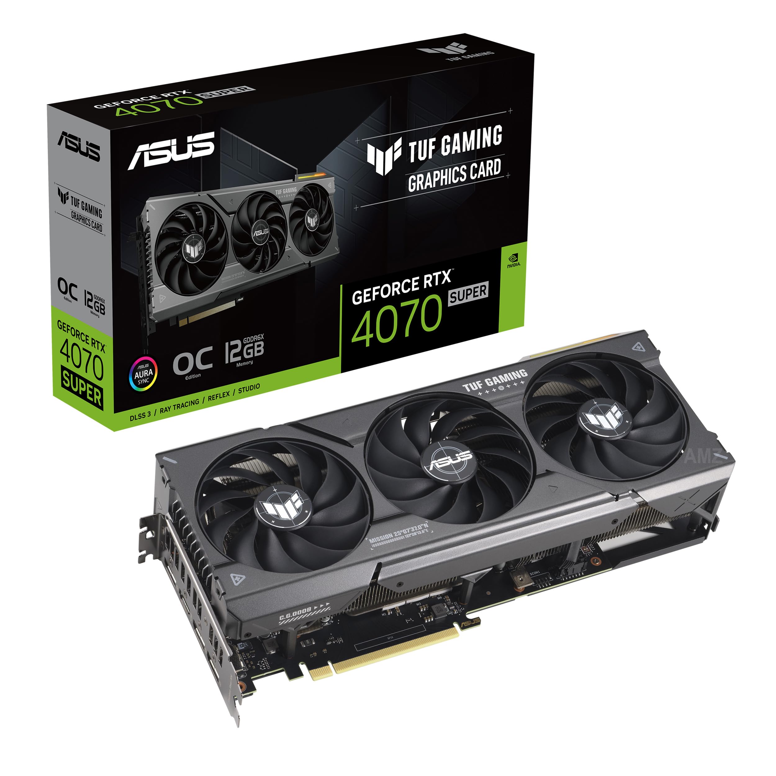 ASUS TUF Gaming GeForce RTX 4070 Super OC Edition Gaming Graphics Card (PCIe 4.0, 12GB GDDR6X, DLSS 3, HDMI 2.1a, DisplayPort 1.4a)