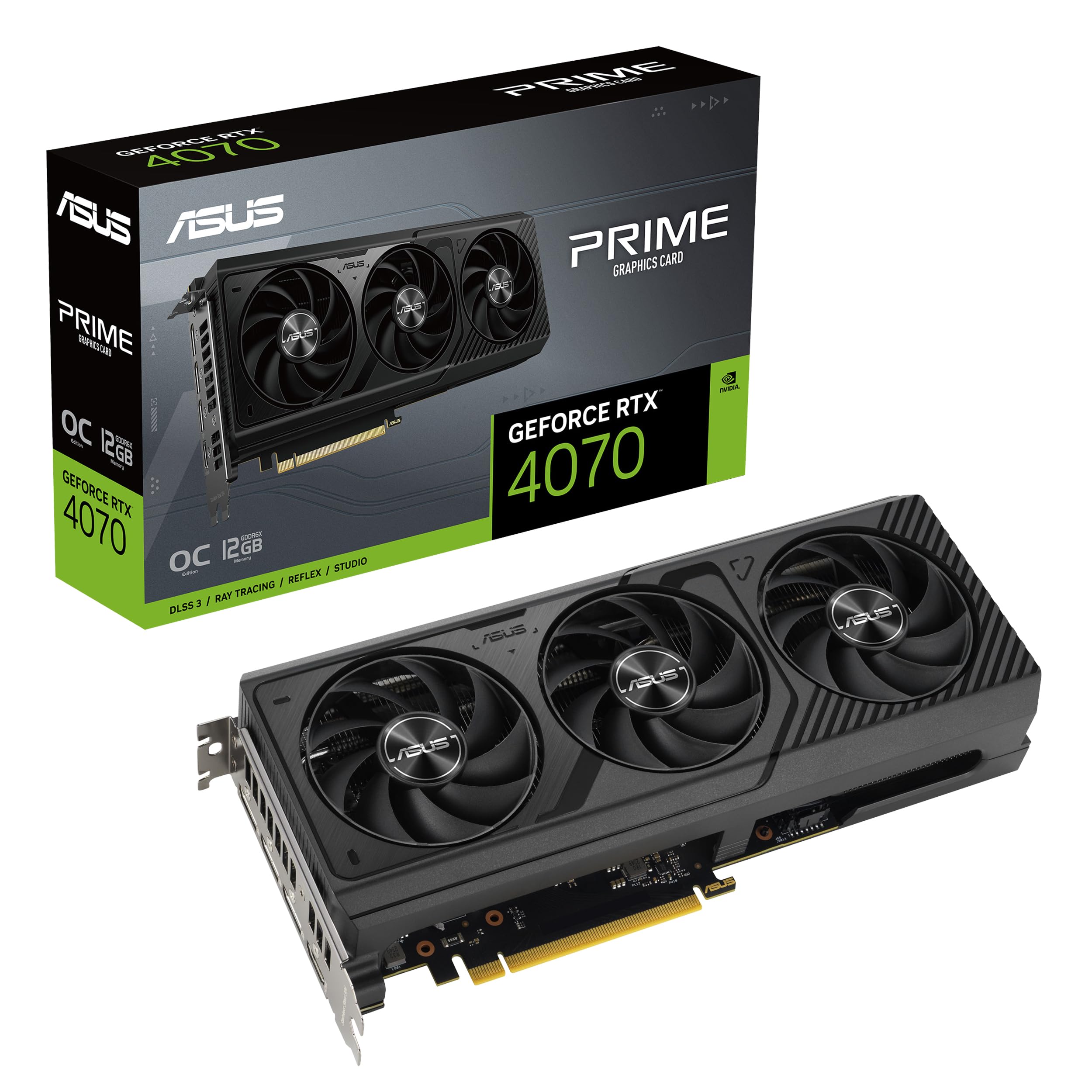 ASUS The SFF-Ready Prime GeForce RTX™ 4070 OC Edition 12GB GDDR6X Graphics Card (PCIe® 4.0, 12GB GDDR6X, DLSS 3, HDMI 2.1a, DisplayPort™ 1.4a)
