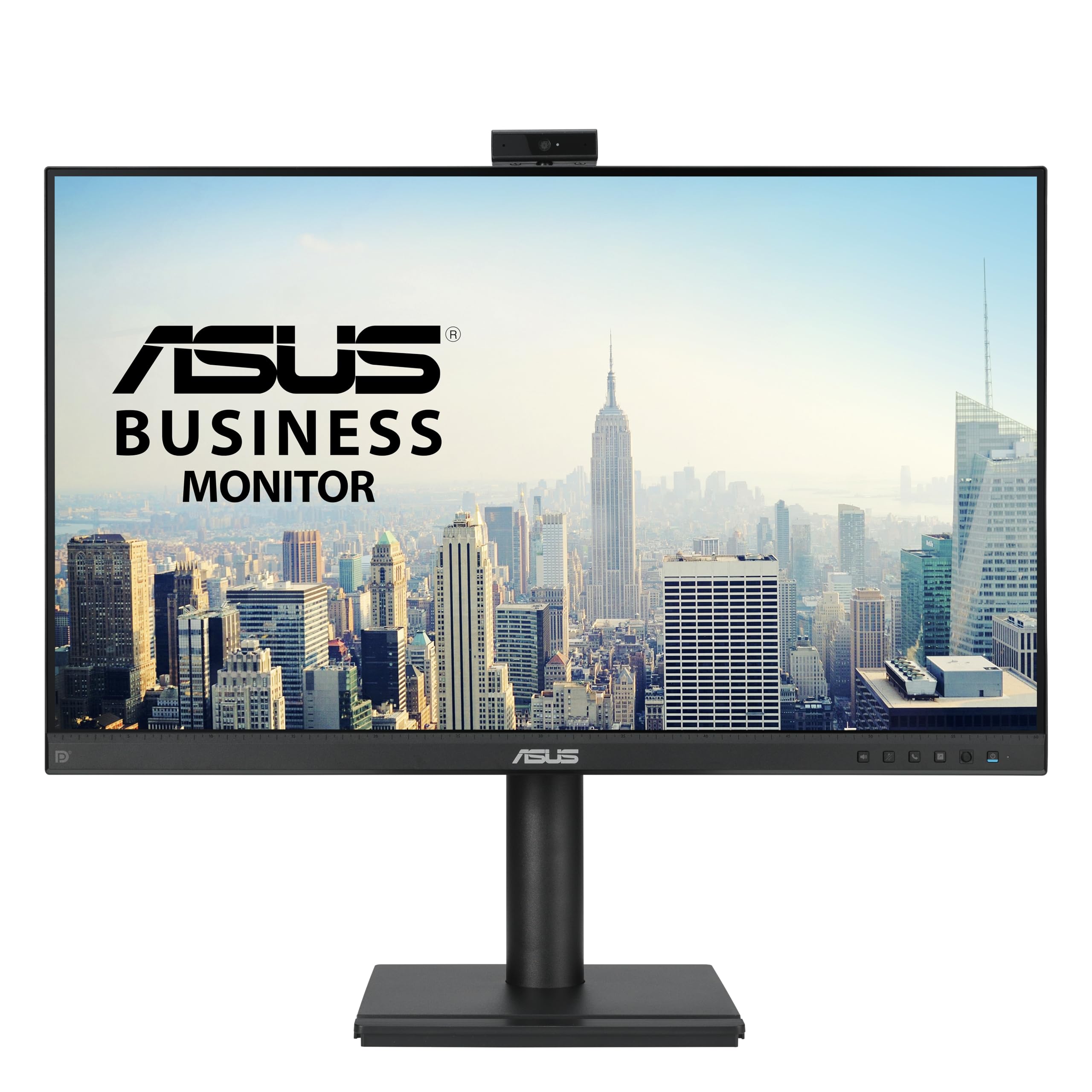 ASUS 24” 1080P Video Conferencing Monitor (BE249QFK) - IPS, 100Hz, Frameless, Full HD Webcam, Mic Array, Speakers, Height Adjustable, Ergonomic Design, Eye Care, Wall Mountable, 3 yr Warranty