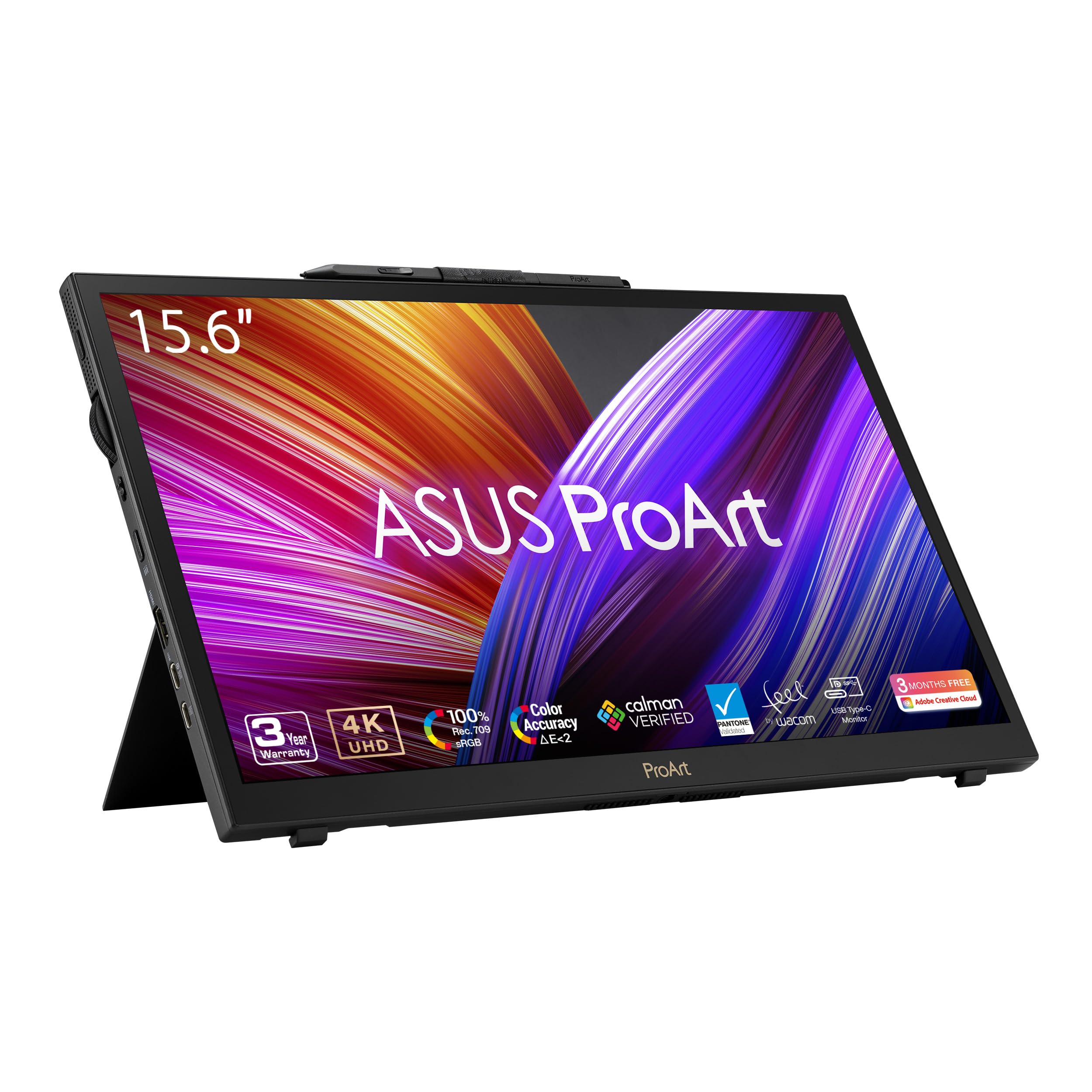 ASUS ProArt Display 15.6” 4K Pen Display (PA169CDV) – IPS, UHD (3840 x 2160), WACOM FEEL EMR, 100% sRGB, Calman Verified, PANTONE Validated, Speakers, USB-C, 10-point Touch, ASUS Dial, 3 year warranty